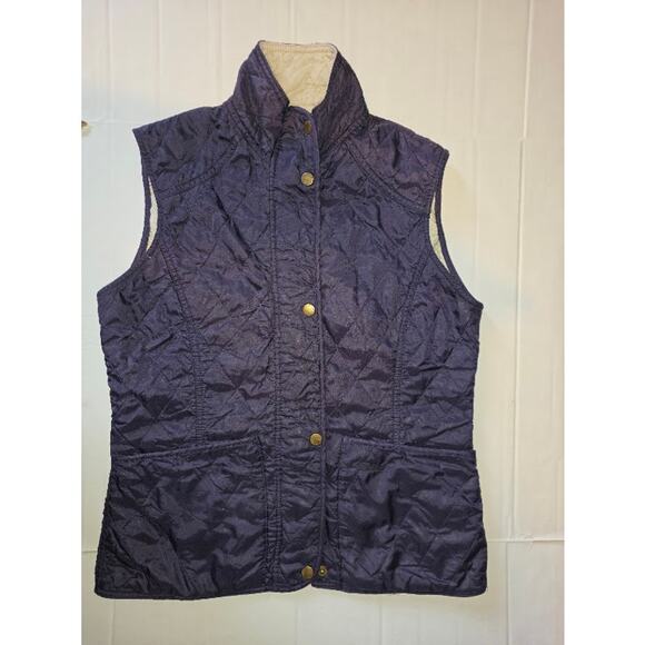Barbour Gilet Quilted Blue Vest Size 6 Women's Medium - Picture 1 of 7